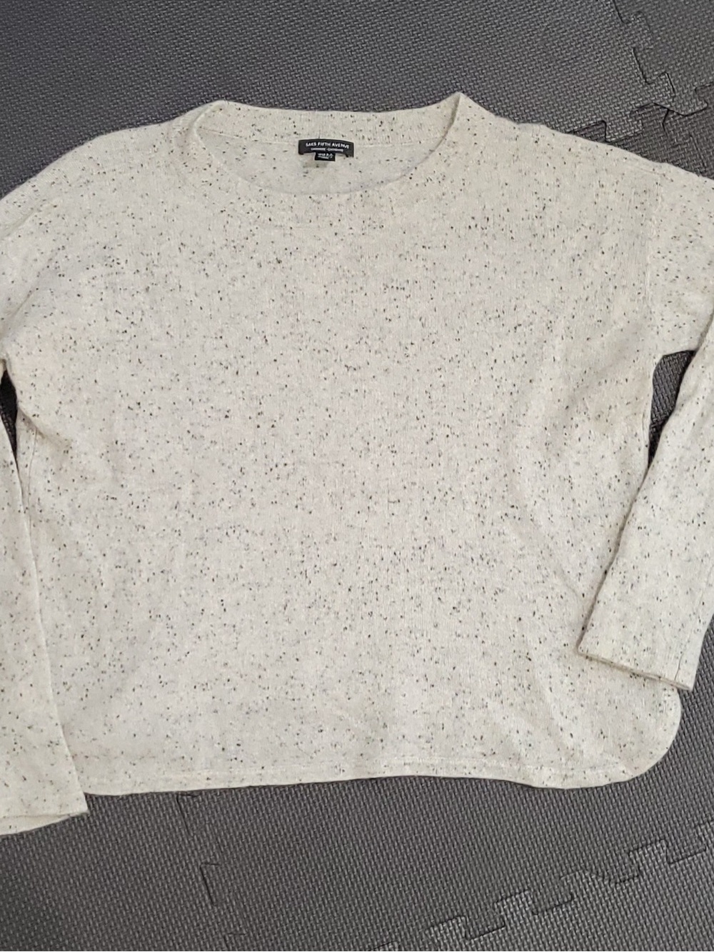 Saks Fifth Avenue Cashmere Sweater in Cloud Grey / Donegal